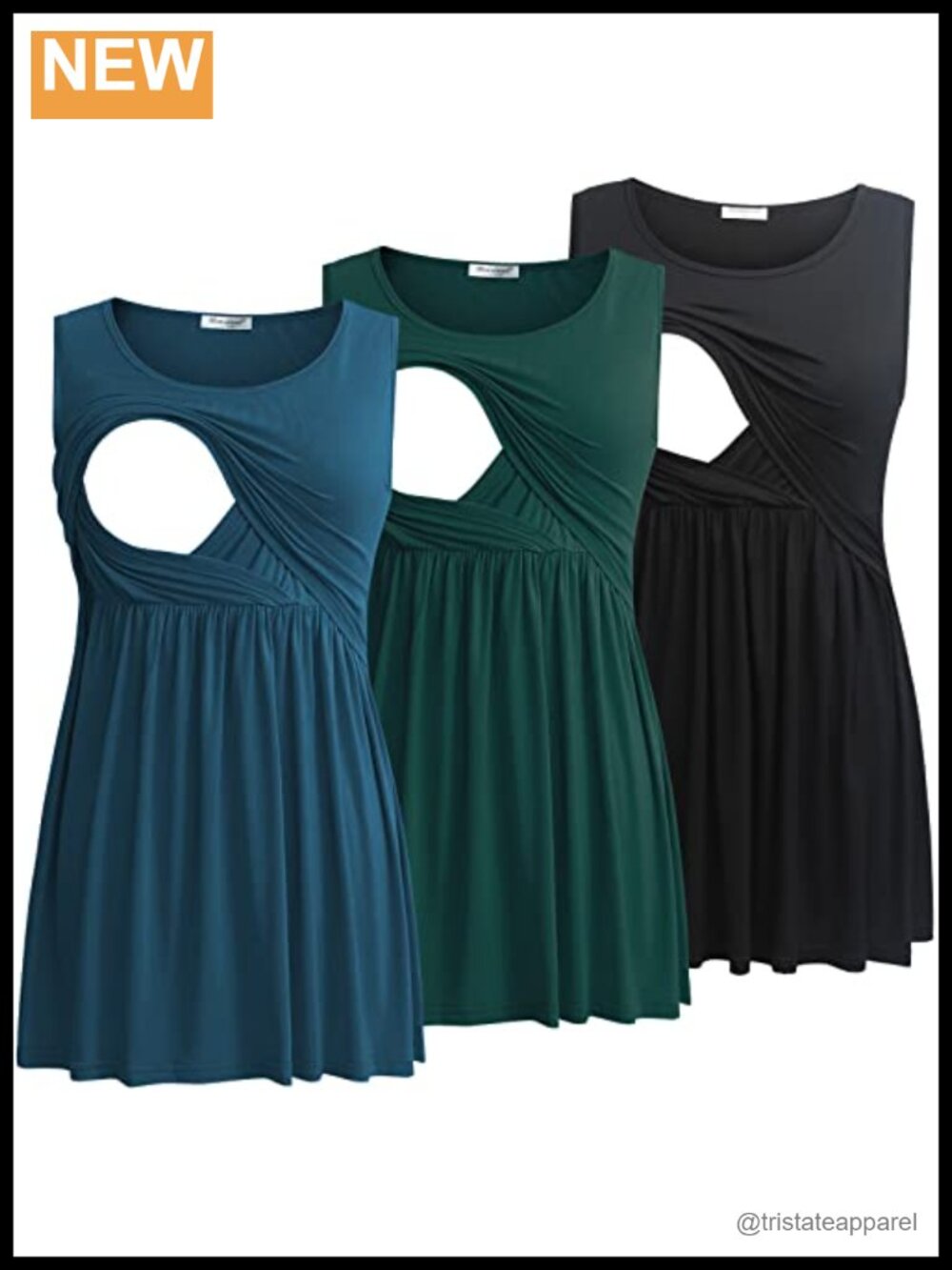 Sleeveless Maternity Nursing Tank Top Scoop Neck Breastfeeding Shirt